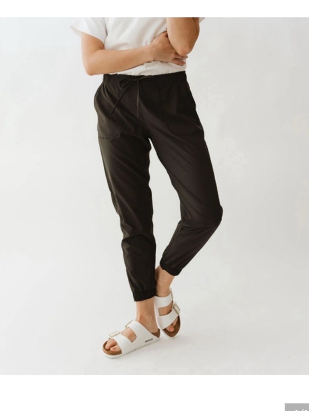 Albion Fit Jetsetter Black Joggers with Gold Zippers